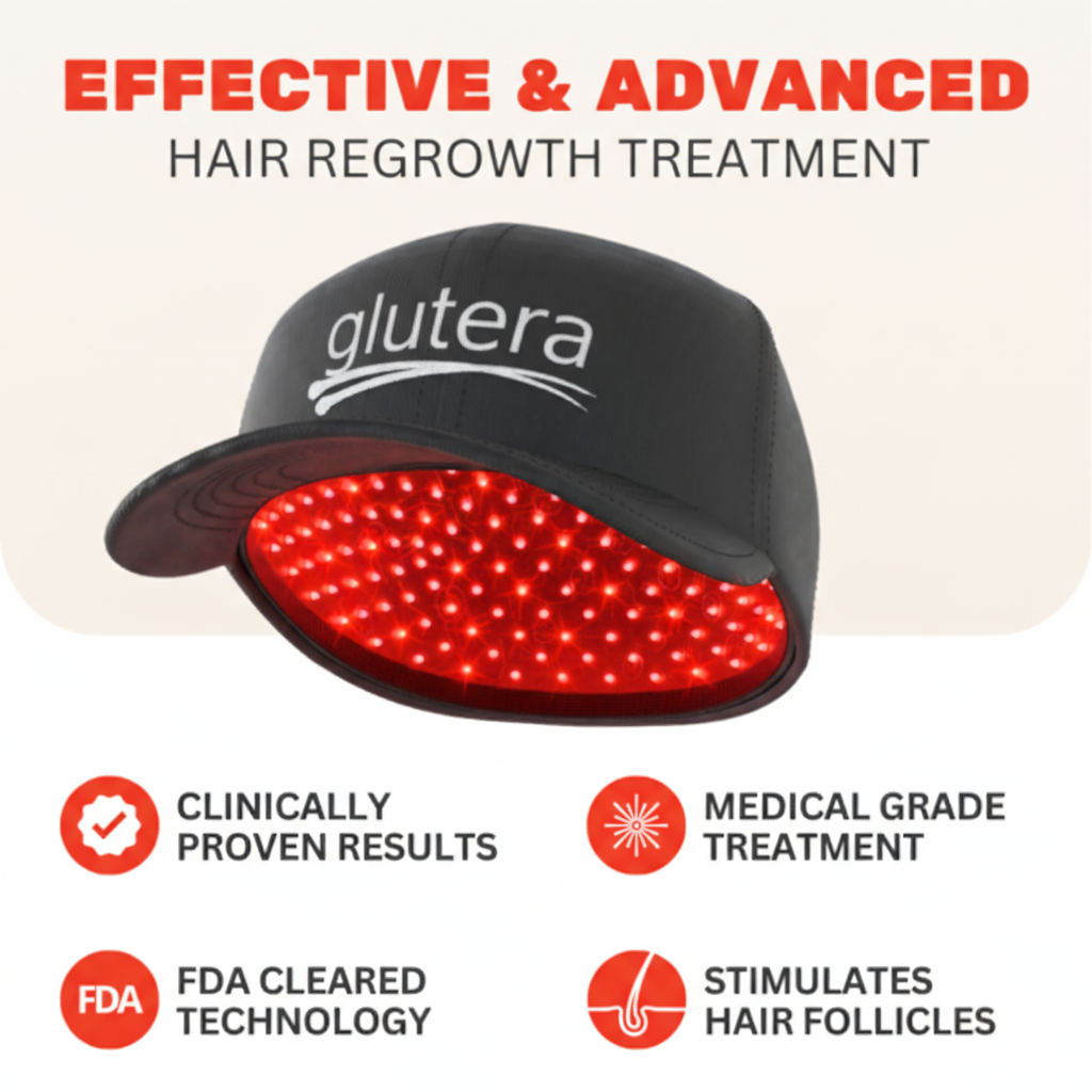 Regrow Your Hair & Restore Your Hairline in Under 30 Days with GLUTERA's Laser Cap